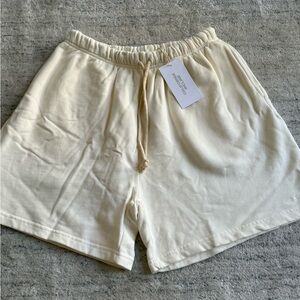 California Incline Drawstring Waist Ivory Sweat Shorts Sz L